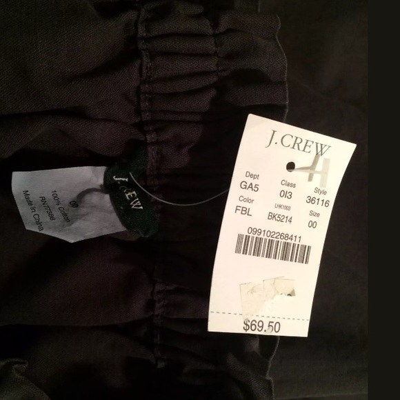 New J. CREW Cotton Bell Skirt Black Gray Paper Bag Pull On Pockets Knit NWT $70 - Picture 5 of 6